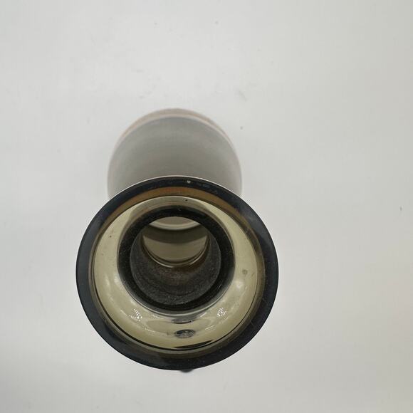 Vtg Moody Czech Bohemia Smokey Glass Decanter Gold Trim 11” carafe Green Gray - Picture 5 of 16